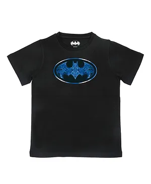 Batman By Crossroads Batman Character Print Half Sleeves Tee - Black