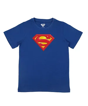 Superman By Crossroads Half Sleeves Superman Character Print T-shirt - Royal Blue
