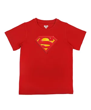 Superman By Crossroads Half Sleeves Superman Character Print T-shirt - Red