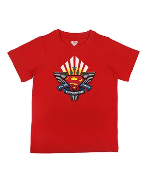 Superman By Crossroads Half Sleeves Superman Character Print T-shirt - Red