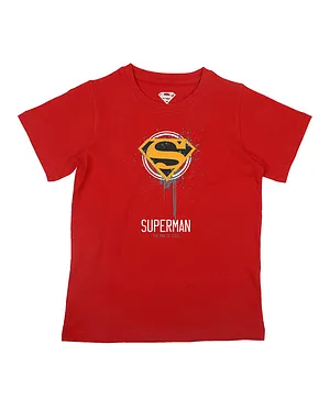 Superman By Crossroads Half Sleeves Superman Character Print T-shirt - Red