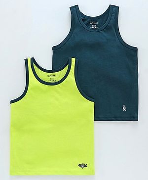 Pine Kids Sleeveless Anti Microbial and Bio Was Vest Pack of 2 - Green