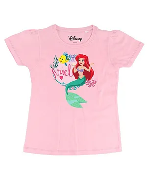 Disney By Crossroads Short Sleeves Princess Ariel Printed Tee - Light Pink