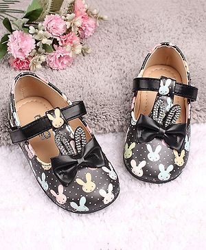 Cute Walk by Babyhug Sandal Bunny Print - Black