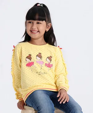 Babyhug Full Sleeve Sweatshirt Girl Print - Yellow