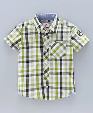 JusCubs Half Sleeves Checked Shirt - Green