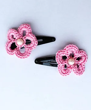 Woonie Handmade Flower Hair Clips  - Pink