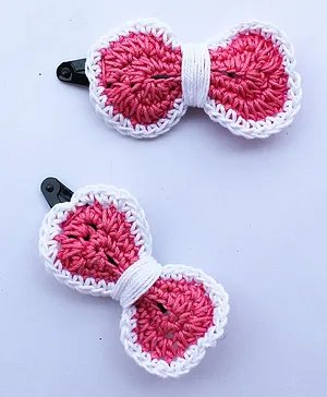 Woonie Handmade Bow Hair Clips  - Pink