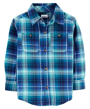 Carter's Plaid Button-Front Shirt - Blue