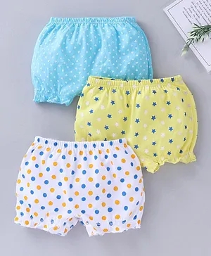 Chicita Printed Bloomers Pack of 3 - Blue Yellow White