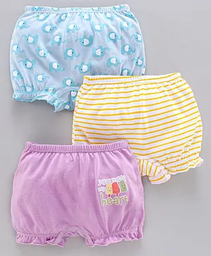 Chicita Printed Bloomers Pack of 3 - Blue Yellow Purple