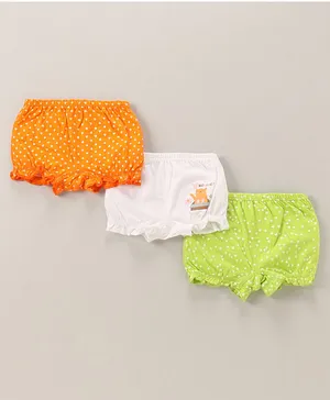 Chicita Printed Cotton Bloomers Pack of 3 - Orange