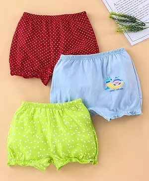 Chicita Printed Cotton Bloomers Pack of 3 - Green