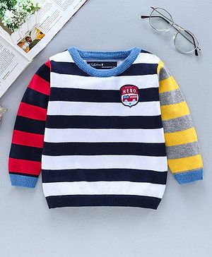 ToffyHouse Full Sleeves Printed Pullovers Sweater Stripes - Multicolor