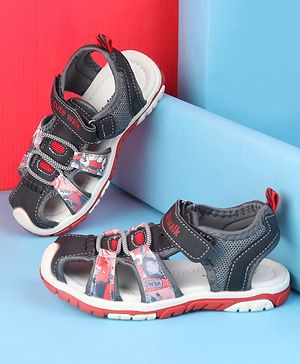 Cute Walk by Babyhug Velcro Closure Printed Sandals - Red & Black