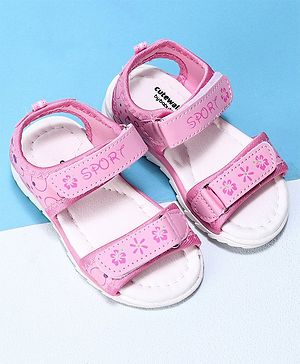 Cute Walk by Babyhug Sandals Floral Print - Pink Purple