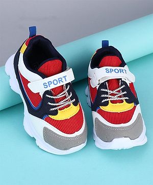 Cute Walk by Babyhug Sports Shoes - Red Yellow