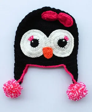 Woonie Handmade Penguin Patch Cap - Black