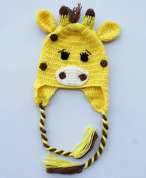 Woonie Handmade Cow Face Patch Cap - Yellow