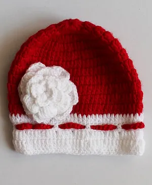 Woonie Handmade Flower Design Cap - Red