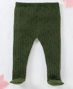 Babyhug Footed Bootie leggings - Green