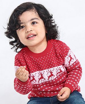 Babyhug 100% Organic Pullover Sweater - Red