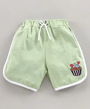 DEAR TO DAD Cupcake Embroidery Shorts - Green