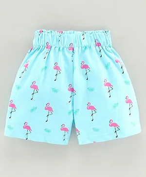 DEAR TO DAD Flamingo Print Shorts - Blue
