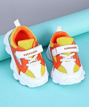 Cute Walk by Babyhug Sports Shoes - Yellow Orange
