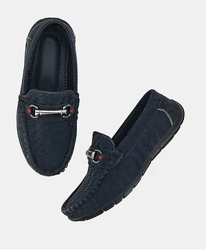 TUSKEY Solid Loafers - Navy Blue