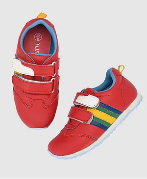 TUSKEY Double Velcro Closure Jogger Shoes - Red