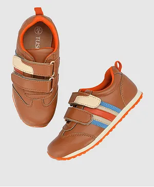 TUSKEY Double Velcro Closure Jogger Shoes - Brown