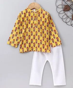 Nitara Couture Full Sleeves Kurta Pyjama Set - Yellow