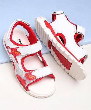 Cute Walk by Babyhug Sandals - Red White