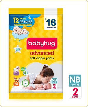 Babyhug Advanced Pant Style Diapers New Born (NB) Size - 2 Pieces