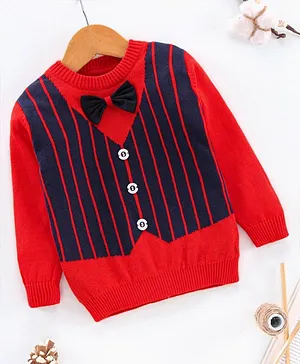 Little Folks Full Sleeves Sweater - Red