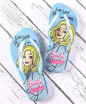 Pine Kids EVA Flip Flops Barbie Print - Blue