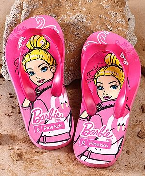 Pine Kids Flip Flops Barbie Print - Pink
