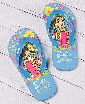 Pine Kids Flip Flops Barbie Print - Blue
