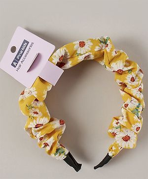 Pine Kids Hair Bands Floral Print  - Yellow
