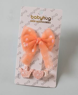 Babyhug Bow Hair Clip Set of 2 Pieces - Orange