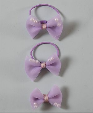 Babyhug Bow Shaped Rubber Bands Pack of 3 - Purple
