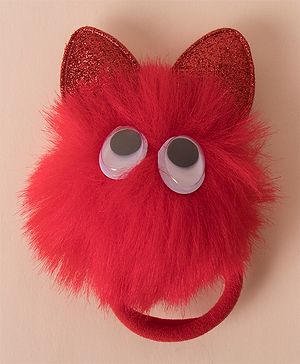 Babyhug Hair Rubber Band with Ear & Eyes Applique - Red