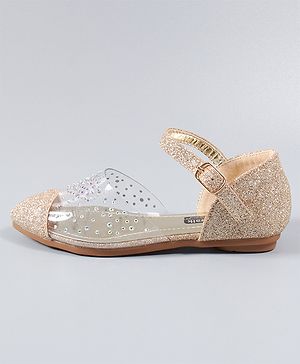 Cute Walk By Babyhug Party Wear Sandals - Golden