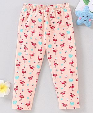 Babyhug Full Length Leggings Flamingo Print - Pink