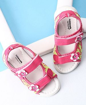 Cute Walk by Babyhug Sandals With Dual Velcro Closure - Fuchsia