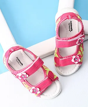 Cute Walk by Babyhug Sandals With Dual Velcro Closure - Fuchsia