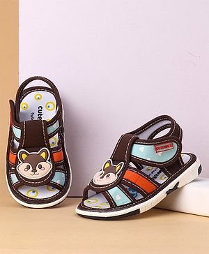 Cute Walk by Babyhug Sandals Animal Patch - Brown