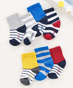Cute Walk by Babyhug Anti-bacterial Ankle Length Socks All Over Printed Pack of 7 - Multicolour