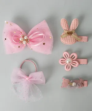 Babyhug Free Size Hair Accessories Combo Set of 5 - Pink